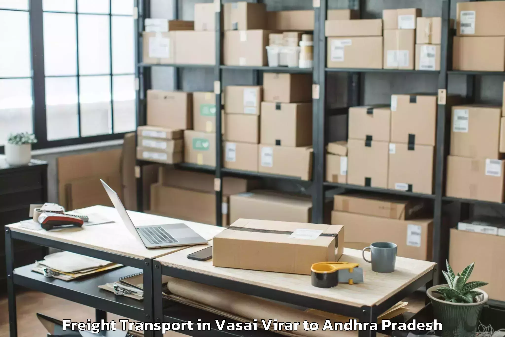 Professional Vasai Virar to Mangalagiri Freight Transport